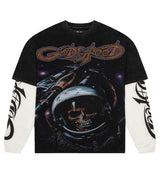 Godspeed Space Traveler Layered Tee Black