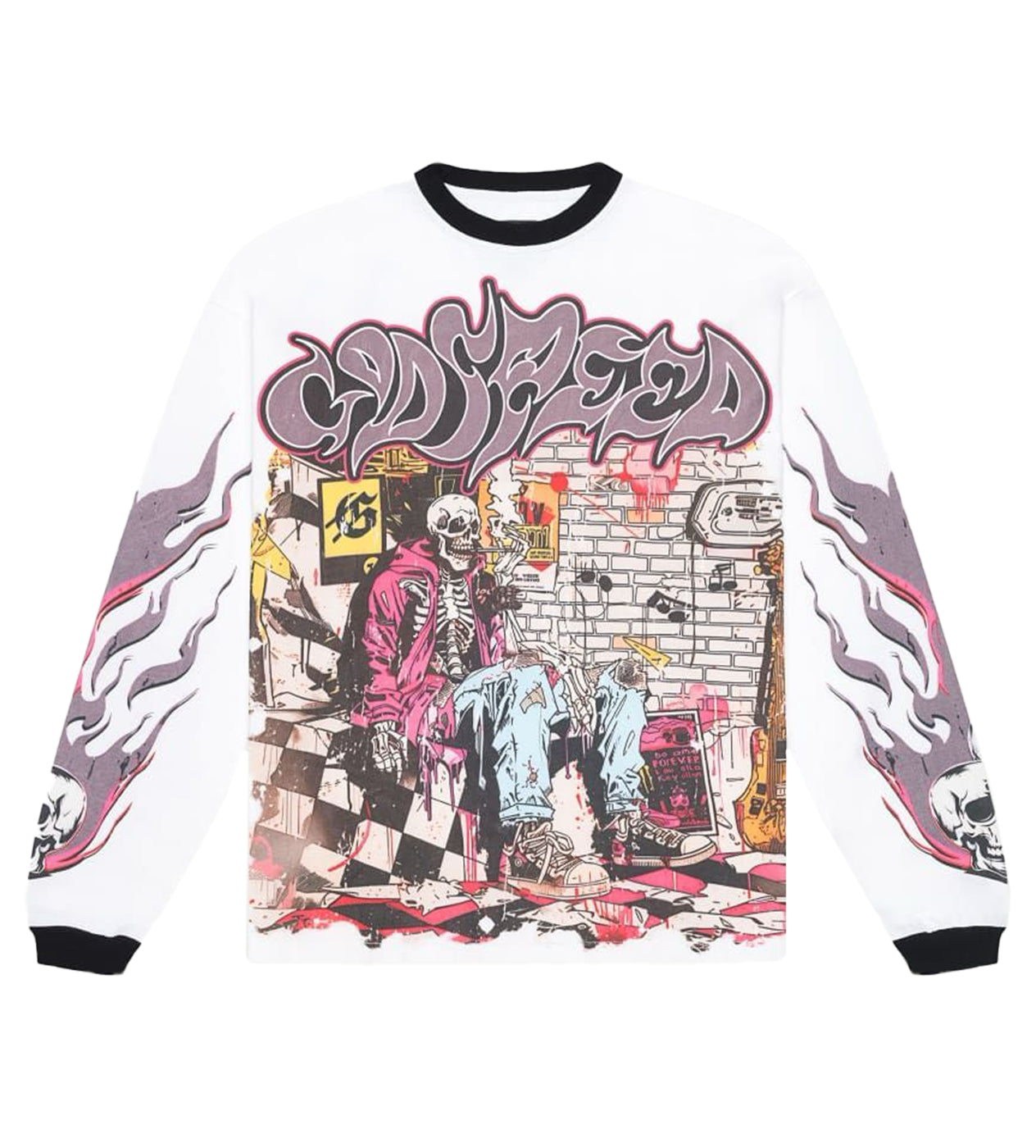 Godspeed Stoner L/S Tee White/Black