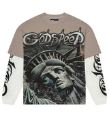 Godspeed Sunken Liberty 2 Layered Tee Stone Grey