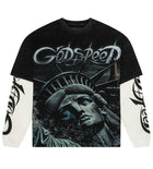 Godspeed Sunken Liberty 2 Layered Tee Washed Black