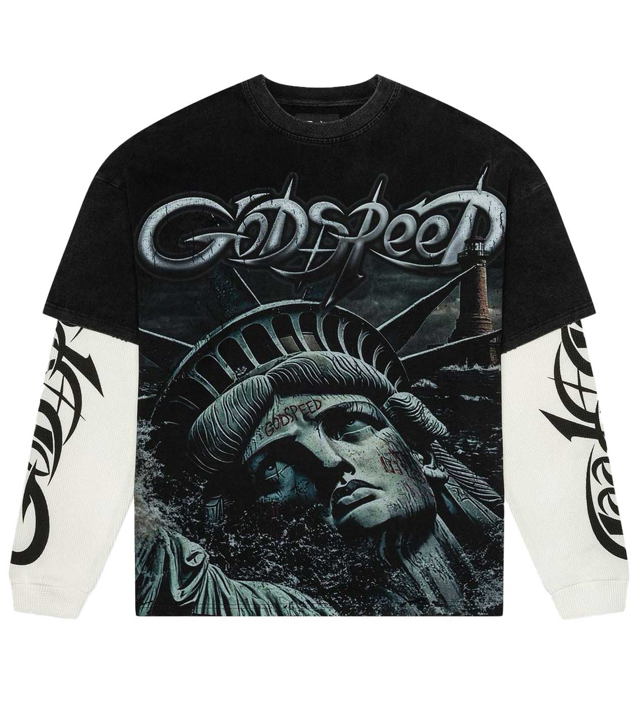 Godspeed Sunken Liberty 2 Layered Tee Washed Black