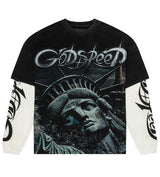 Godspeed Sunken Liberty 2 Layered Tee Washed Black