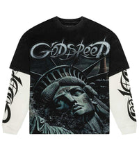 Godspeed Sunken Liberty 2 Layered Tee Washed Black