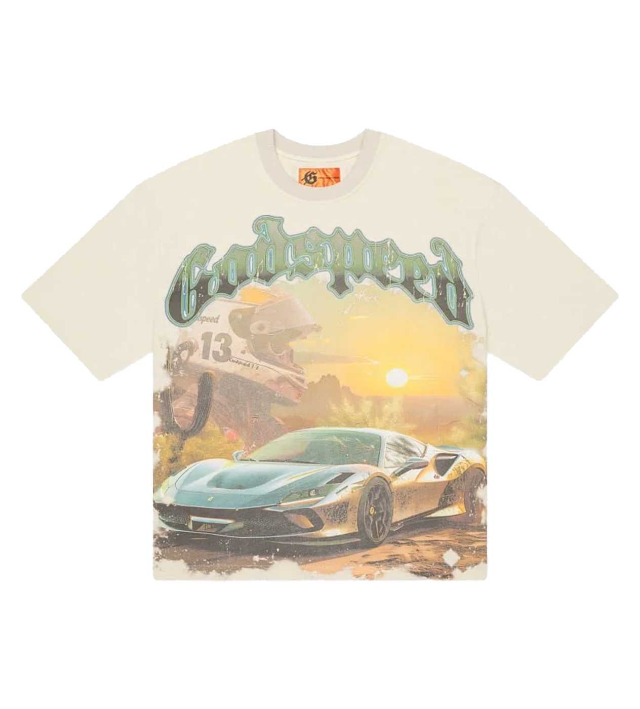 Godspeed Sunset Drift Tee Bone front view