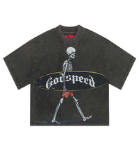 Godspeed Surf Day Tee Grey Wash front view