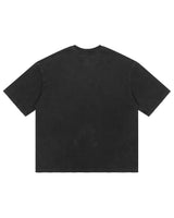 Godspeed Thoroughbred II NG Tee black, plain back view with a distressed hem