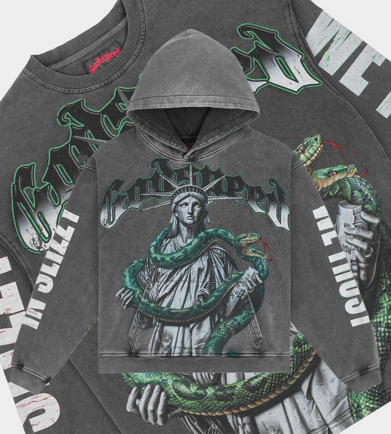 Godspeed Top 5 Slizzy L/S Tee Grey Wash