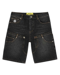 Godspeed Twin Panel Denim Shorts Black
