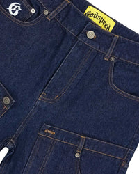 Godspeed Twin Panel Denim Shorts Raw Blue
