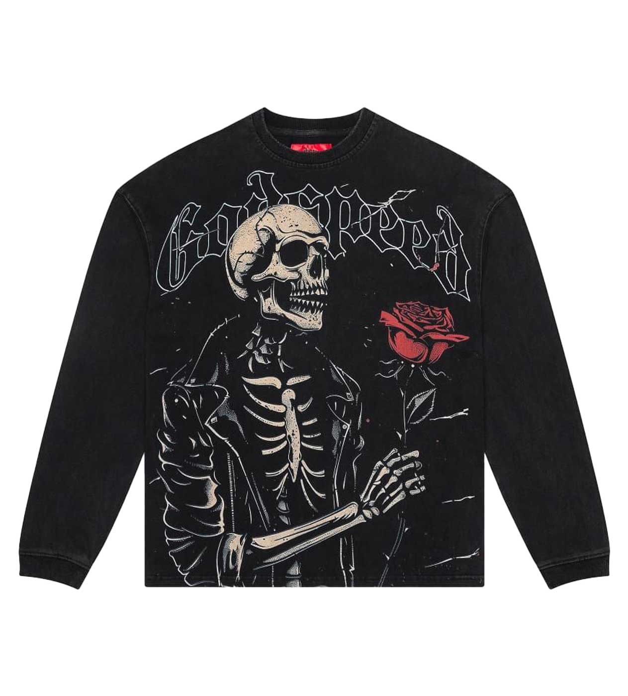 Godspeed Valentine L/S Tee Washed Black front view