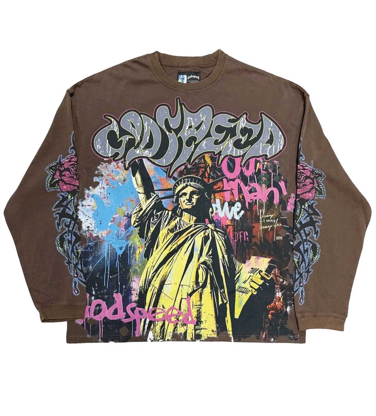 God speed ロンT 美品　S size Godspeed Vandal L/S Tee Brown – Restock AR