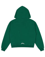 Godspeed Victor Crest Sweatsuit green, plain hoodie back view with small crest at the hem