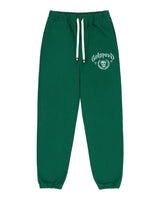 Godspeed Victor Crest Sweatsuit green, sweatpants with crest on the leg, front view