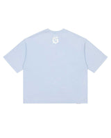 Godspeed Vital Necessi Tee sky blue, back view with a gothic G monogram at the yoke