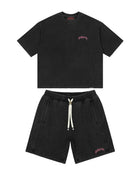 Godspeed Vital Short Set Black Wash Pink Logo