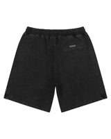 Godspeed Vital Short Set black wash with pink logo, matching shorts back view