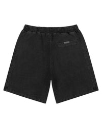Godspeed Vital Short Set black wash with pink logo, matching shorts back view