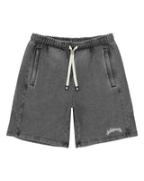 Godspeed Vital Short Set grey wash, matching drawstring shorts front view with zip side pockets