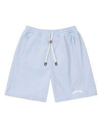 Godspeed Vital Terry Shorts sky blue, sky blue French terry shorts with a white Godspeed script, front view
