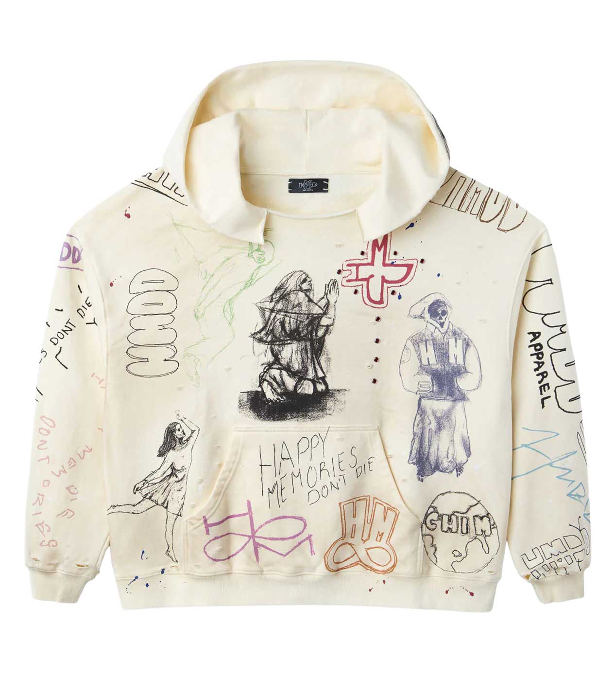HMDD Sketch Hoodie Cream