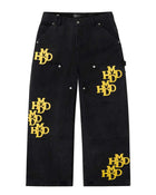 HMDD Yellow Patch Pants Black