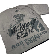 Heaven Sin Forgive Me Crop Tee Grey back view