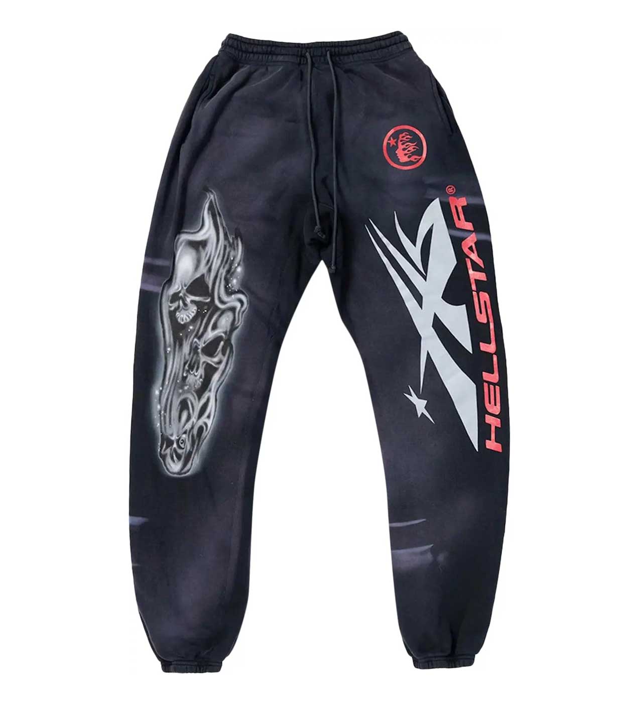 Hellstar Airbrushed Skull Sweatpants Black