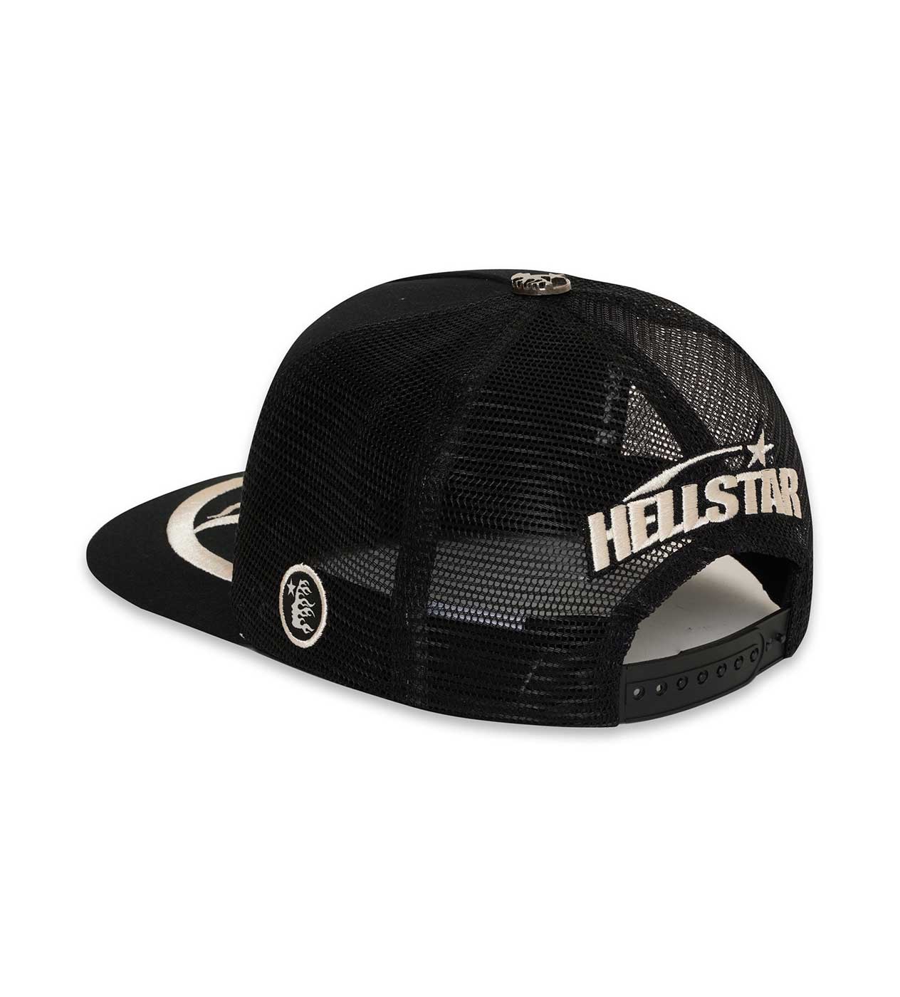 Hellstar Big Logo Trucker Hat Black (Snapback) back view