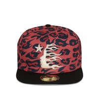 Hellstar Cheetah Print Hat Snapback Red front