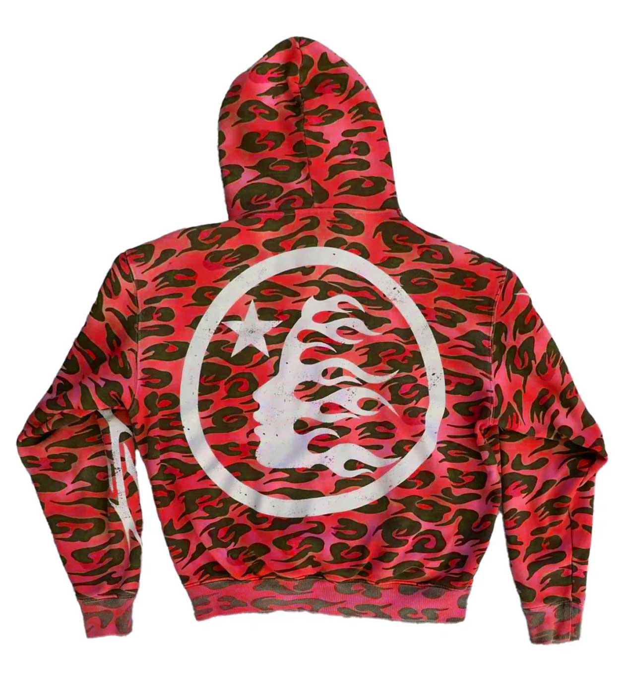 Hellstar Cheetah Zip Up Hoodie Red