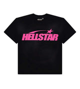 Hellstar Classic Logo Gel Tee Black/Pink front view