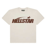 Hellstar Classic Logo Gel Tee Cream/Brown Front View