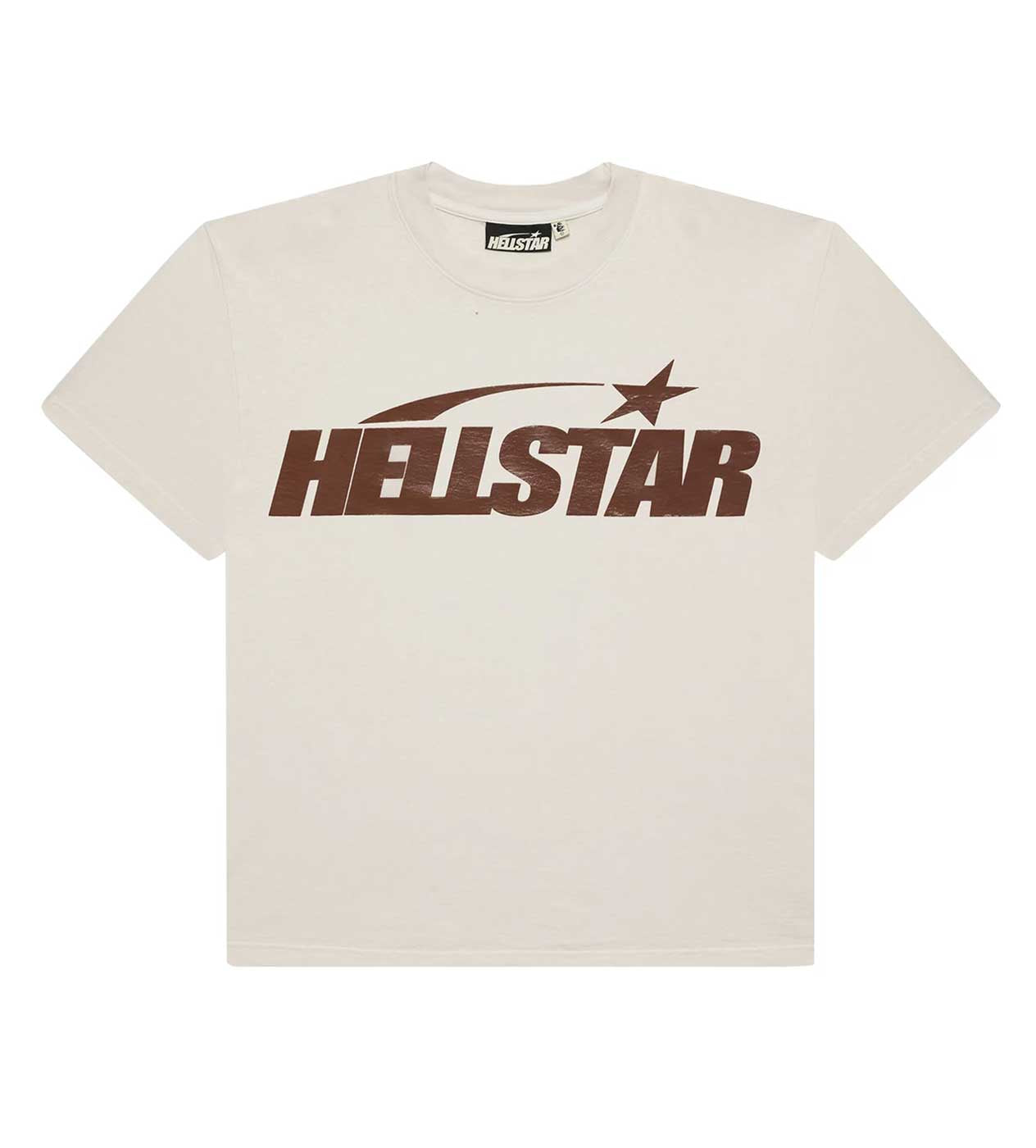 Hellstar Classic Logo Gel Tee Cream/Brown Front View