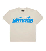 Hellstar Classic Regular Print Tee Cream/Blue front view