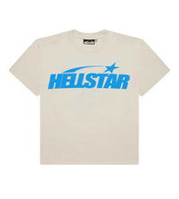 Hellstar Classic Regular Print Tee Cream/Blue front view