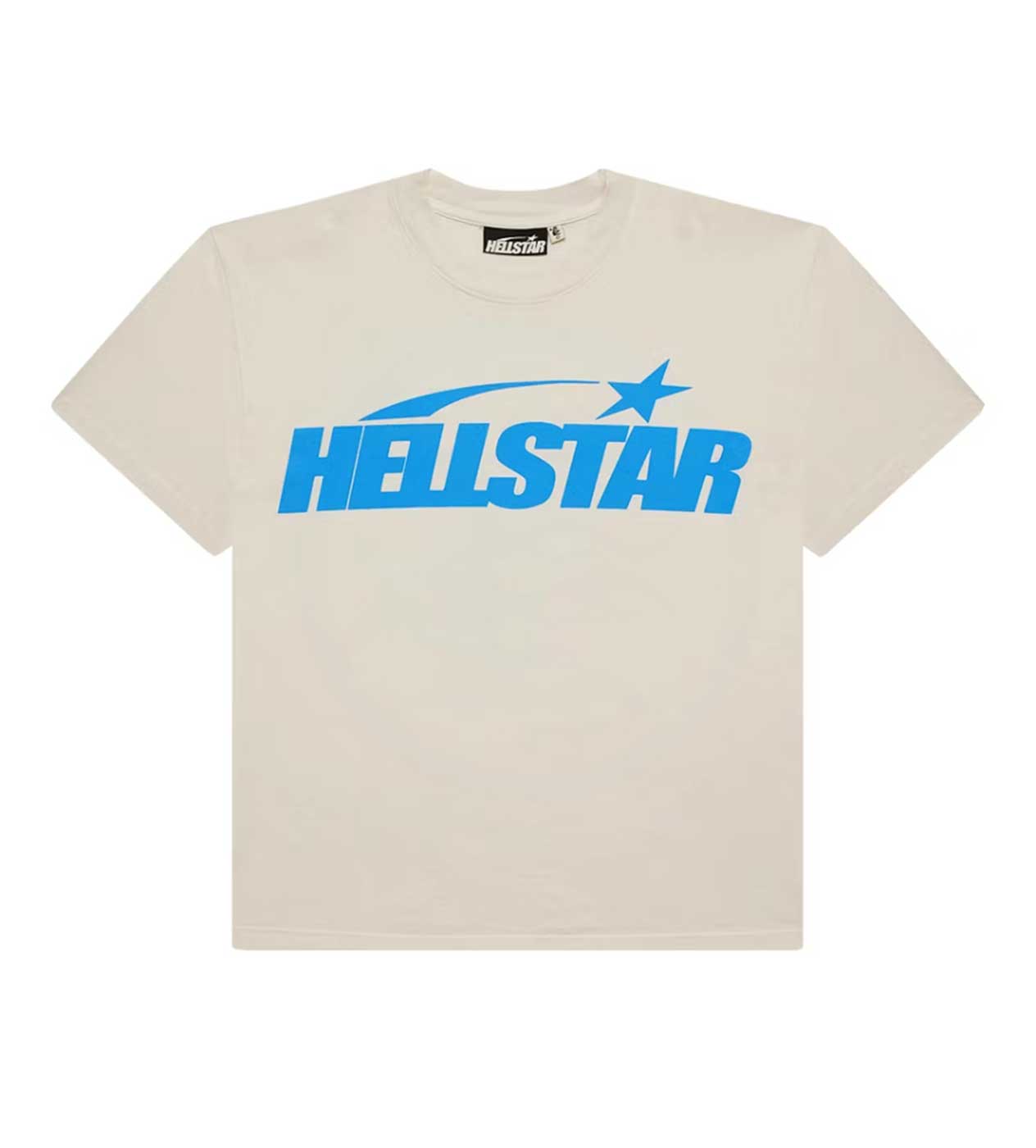 Hellstar Classic Regular Print Tee Cream/Blue front view