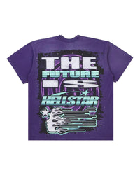 Hellstar Goggles Tee Purple, The Future Is Hellstar comet graphic, back view
