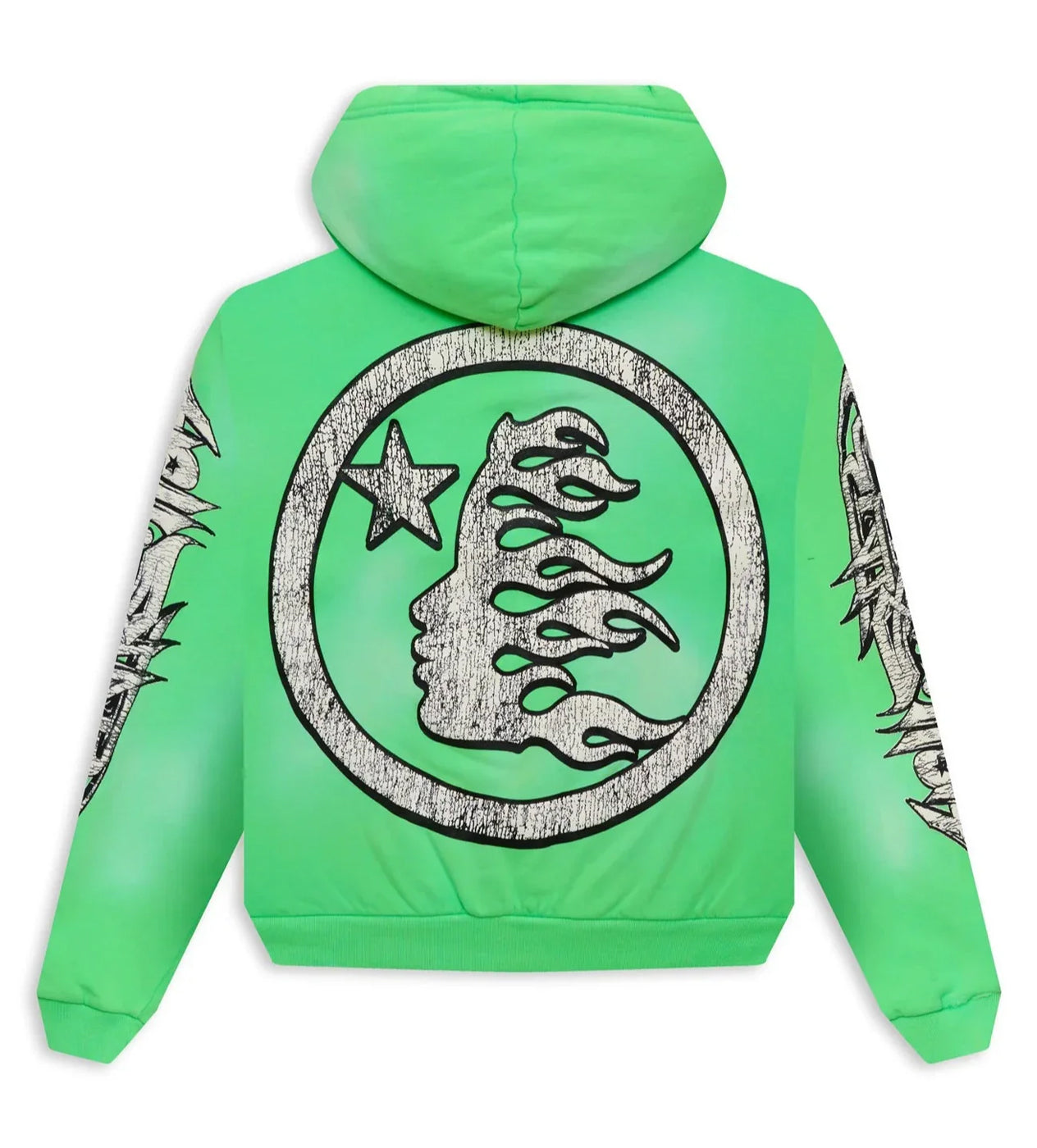 Hellstar Graffiti Zip Up Hoodie Green – Restock AR