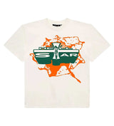 Hellstar Jesus Tee Cream/Orange front view