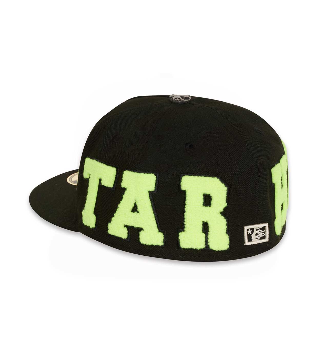 Hellstar OG Patch Fitted Trucker Hat Black/Green side view