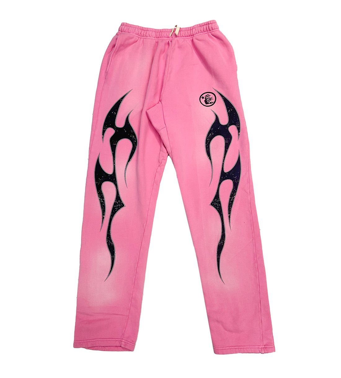 Product Image Of Hellstar Pink Flame Sweatpants Front View