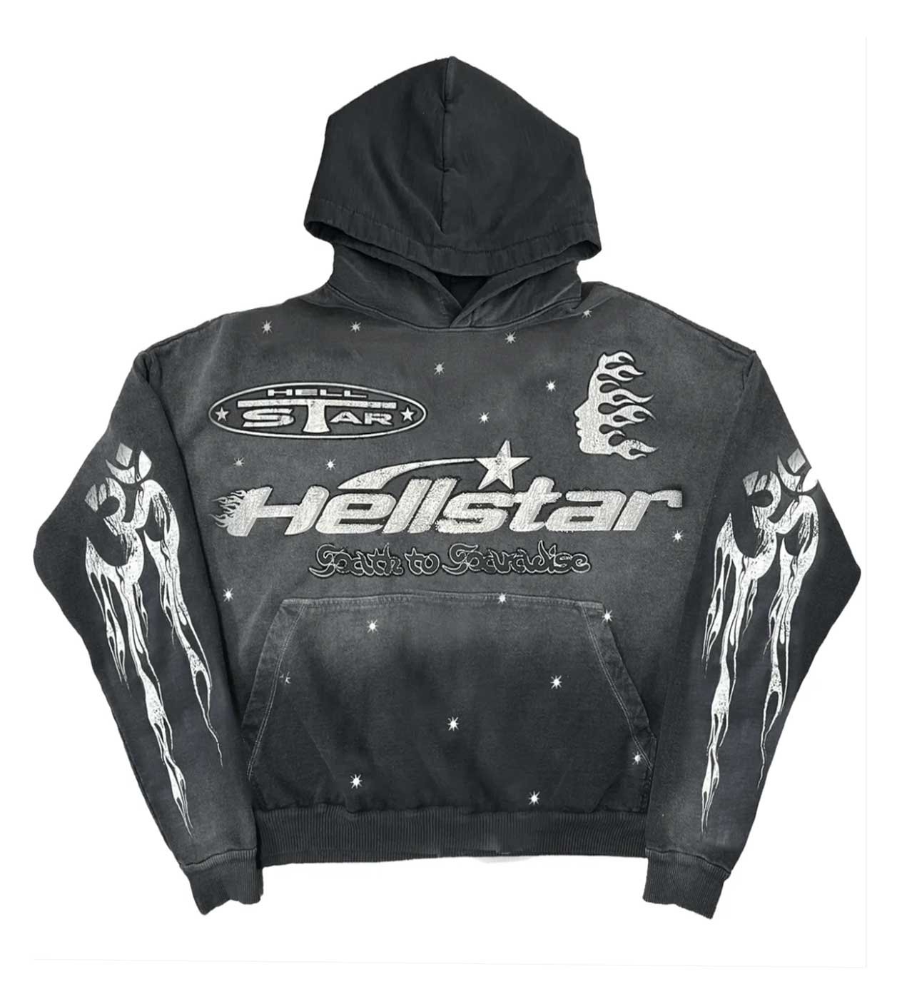 Hellstar Racer Hoodie Faded Black | Restock AR