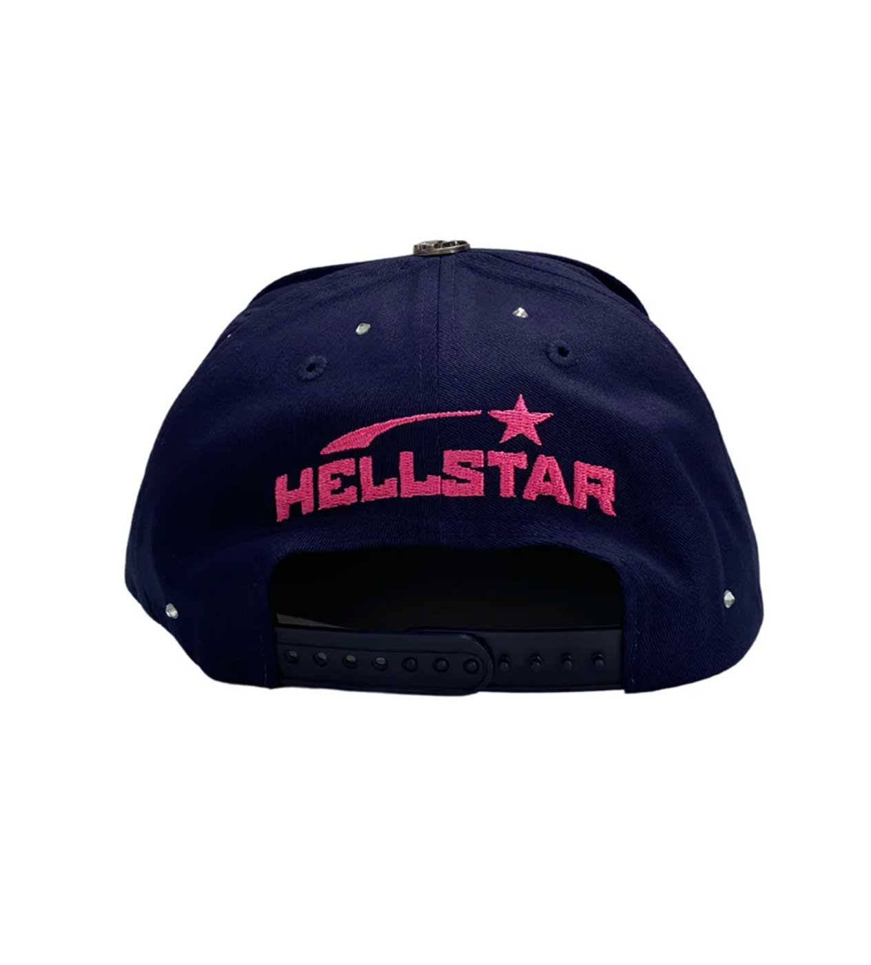 Hellstar Rhinestone Trucker Hat Navy (Snapback) back view