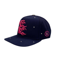 Hellstar Rhinestone Trucker Hat Navy (Snapback) side view