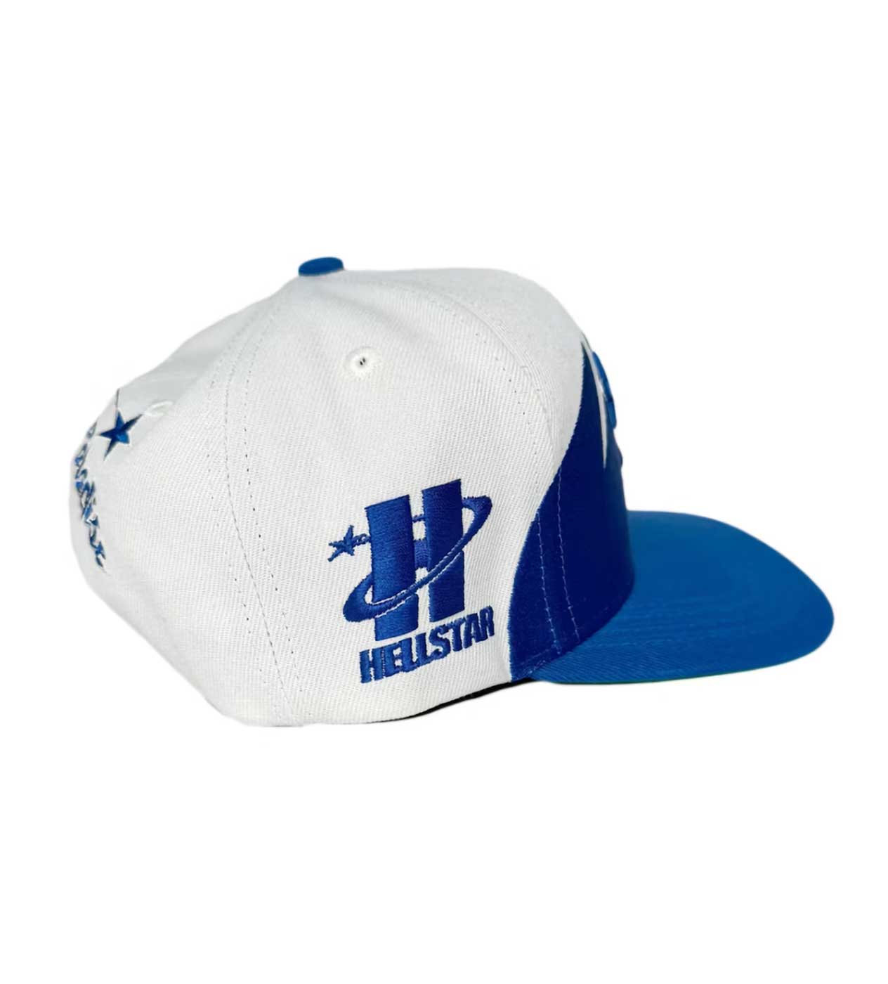 Hellstar Shark Teeth Trucker Hat Blue (Snapback) side view