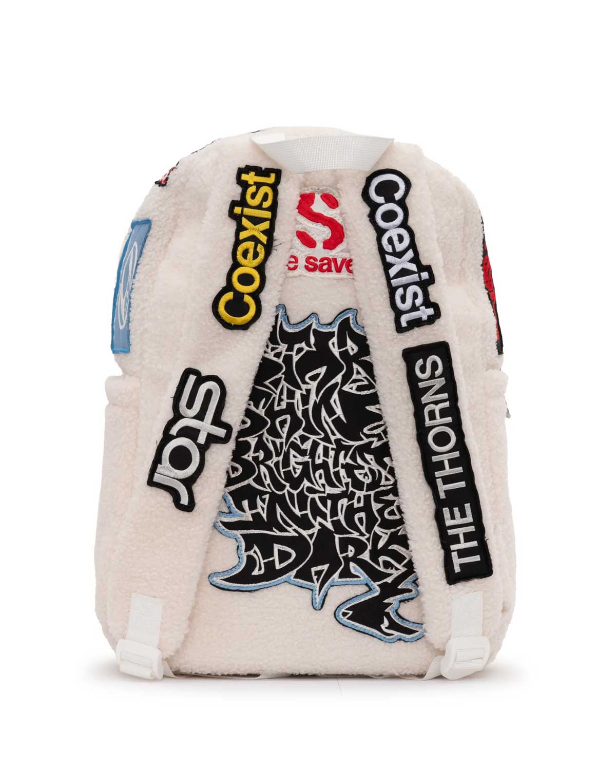 Hellstar Sherpa Patchwork Backpack White
