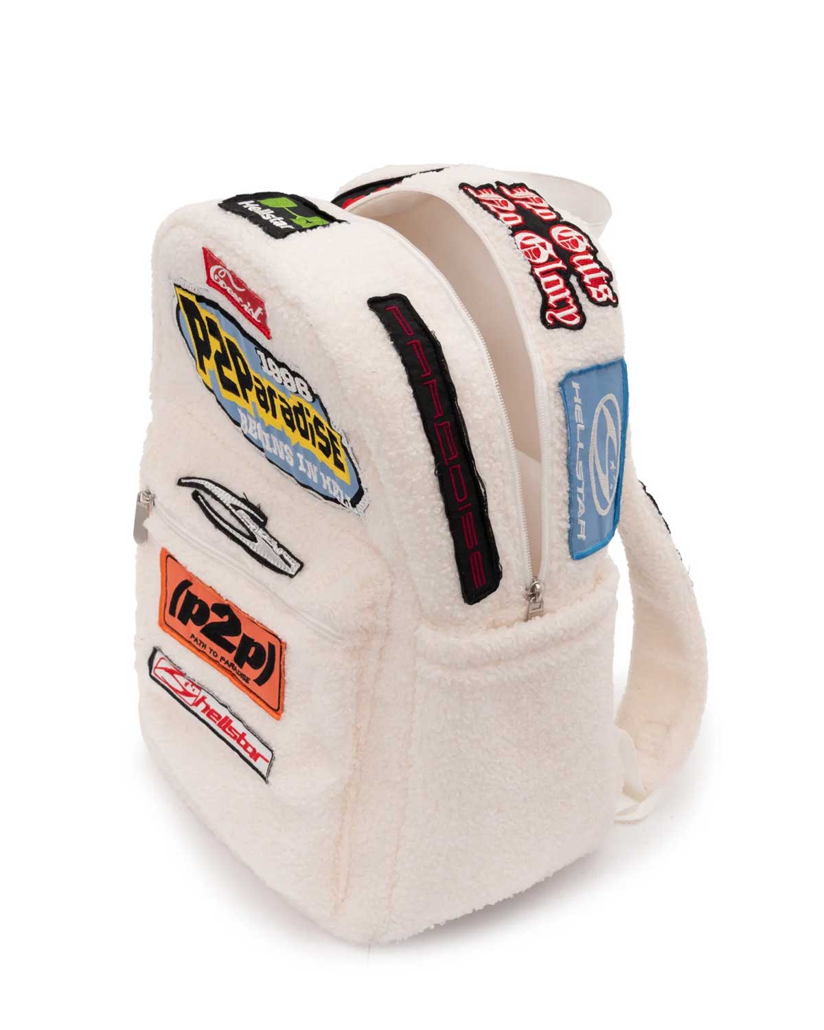 Hellstar Sherpa Patchwork Backpack White
