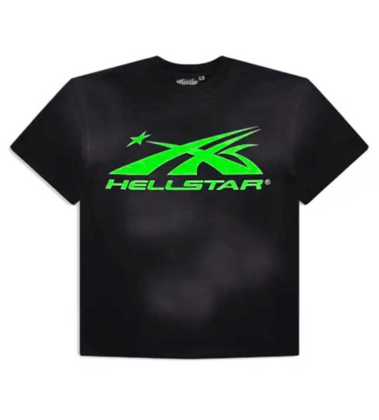 Hellstar Sport Logo Gel Tee Black/Green front