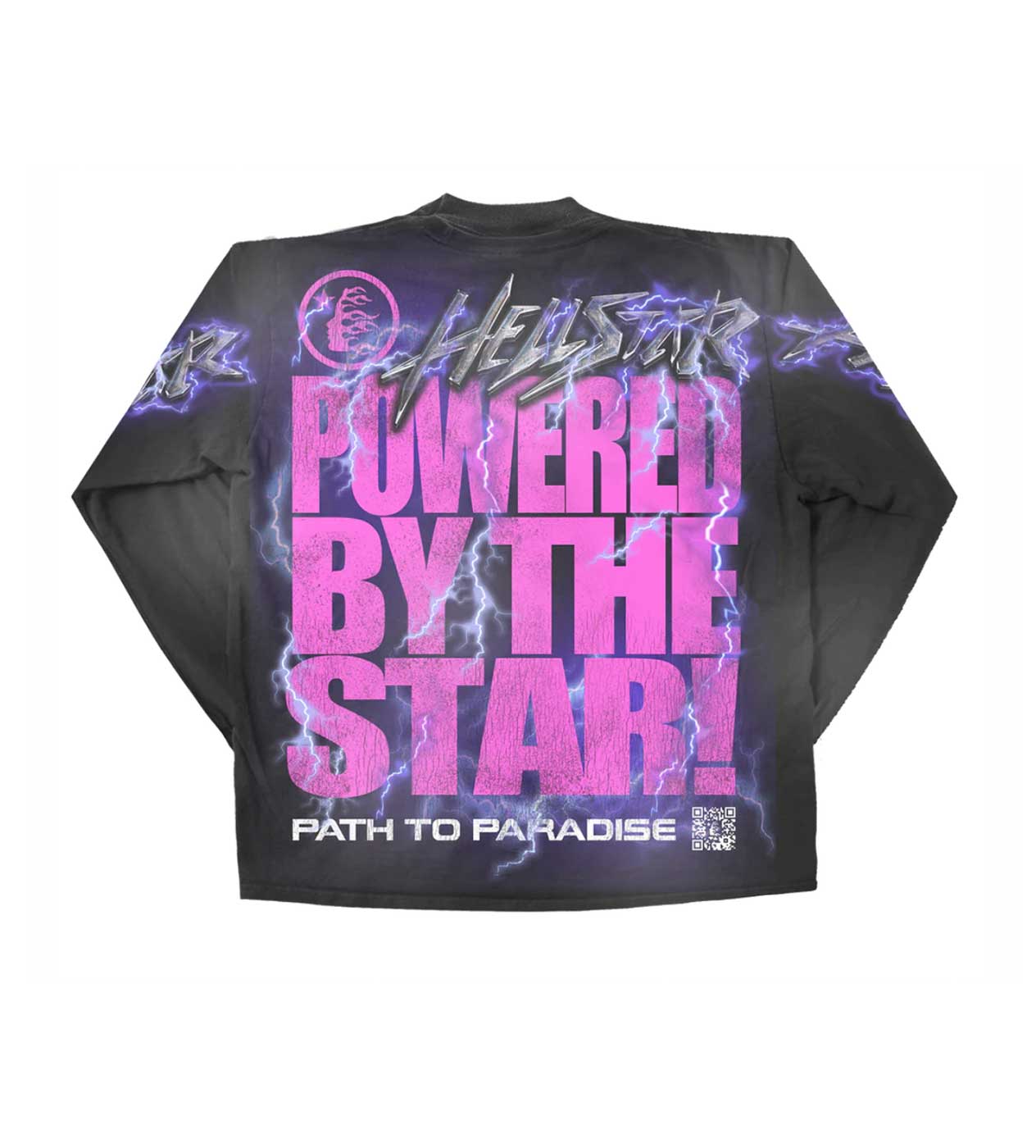 Product Image Of Hellstar Studios Brain Helmet Long Sleeve L/S Faded Black Front View