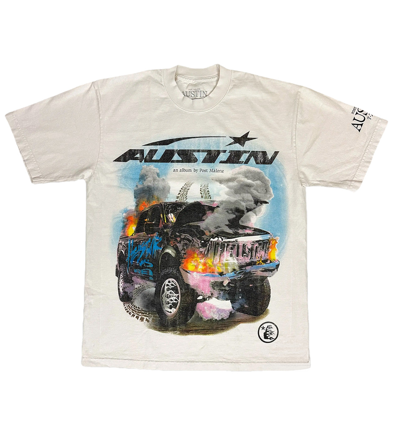 Hellstar Studios Post Malone Austin Album Tee Cream front